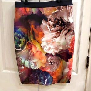Ted Baker floral stretch body con skirt